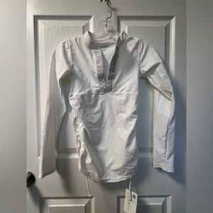 Cabana Life White Long Sleeve Girl’s Rashguard nwt